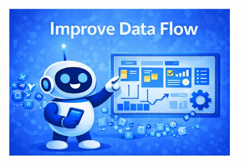 Connected digital marketing tech stack with unified data flow and analytics dashboard